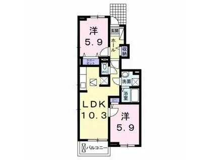 バルサミーナ(2LDK/1階)の間取り写真