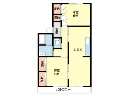 コーポラス翔A(2LDK/1階)の間取り写真