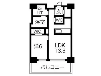 グランドメゾン池下ザ・タワー(1LDK/11階)の間取り写真