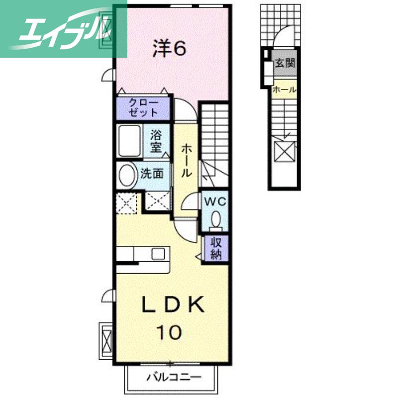グラシオッソI(1LDK/2階)の間取り写真