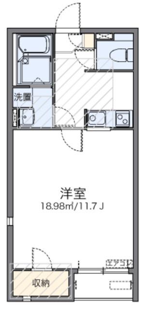レオネクストジャルダンII(1K/2階)の間取り写真