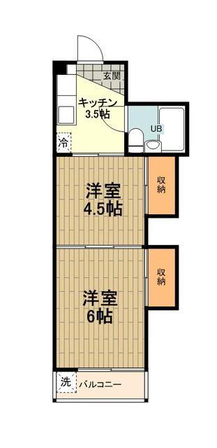 A&U中野上町(2K/1階)の間取り写真