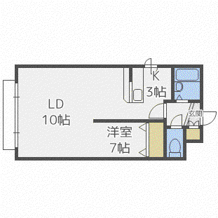 シャロングレース北34条(1LDK/4階)の間取り写真