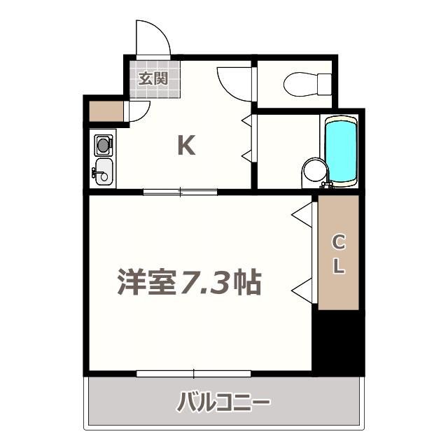 メロディーハイム美章園(1K/4階)の間取り写真