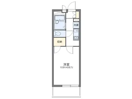 小田急小田原線 相武台前駅 徒歩2分 3階建 築16年(1K/2階)の間取り写真