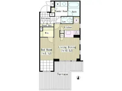 エル・セレーノ南麻布(1LDK/B1階)の間取り写真