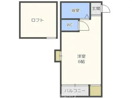 エレガンス駅東(ワンルーム/1階)の間取り写真