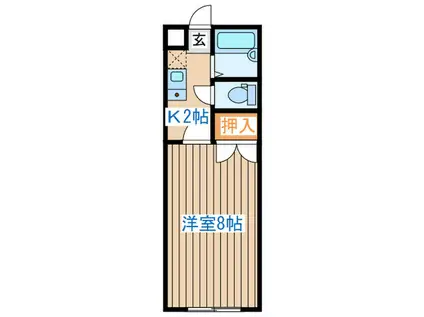 クラッセ青山II(1K/1階)の間取り写真