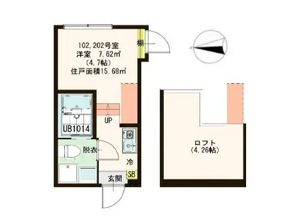 ハーモニーテラス柴又VII(ワンルーム/2階)の間取り写真