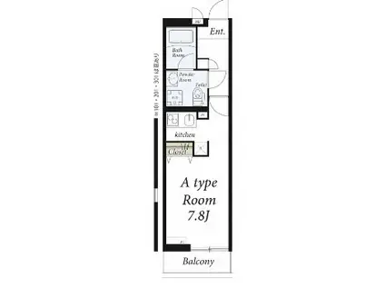 リブリ・アニヴェルセル(1K/1階)の間取り写真