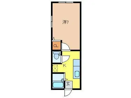 コンフォート松崎(1K/1階)の間取り写真