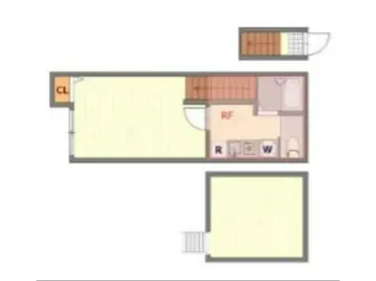 バーミープレイス南千束(1K/2階)の間取り写真