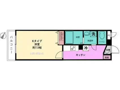 ヴィラ ルミエール(1K/2階)の間取り写真