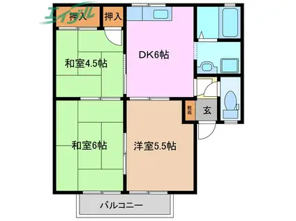 プリシエールSANO(3DK/2階)の間取り写真