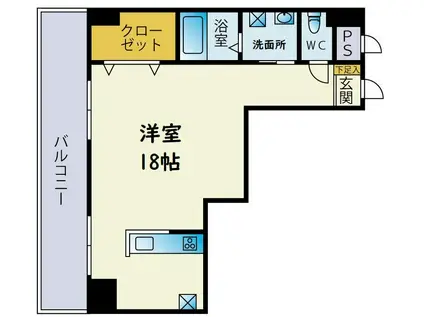 東ビル本町(ワンルーム/3階)の間取り写真