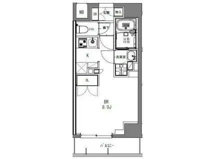S-RESIDENCE日本橋馬喰町AERE(1K/2階)の間取り写真