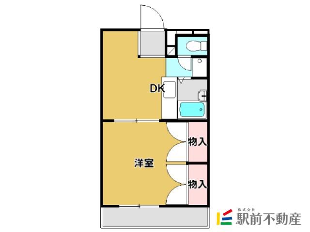 JYURAKU(1DK/1階)の間取り写真