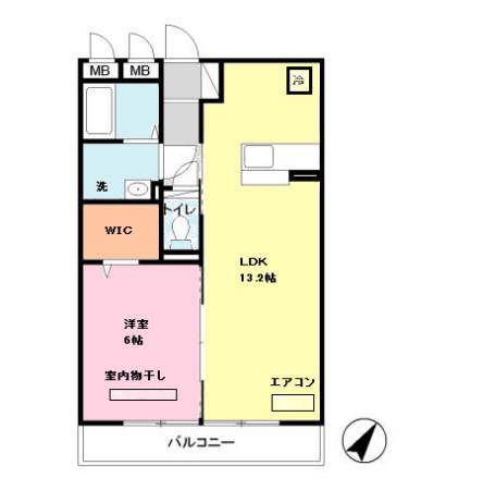 ハピネス(1LDK/1階)の間取り写真
