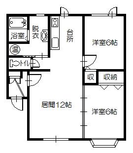 ショコラ館I(2LDK/2階)の間取り写真