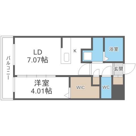 CULMINATION学園前(1LDK/4階)の間取り写真