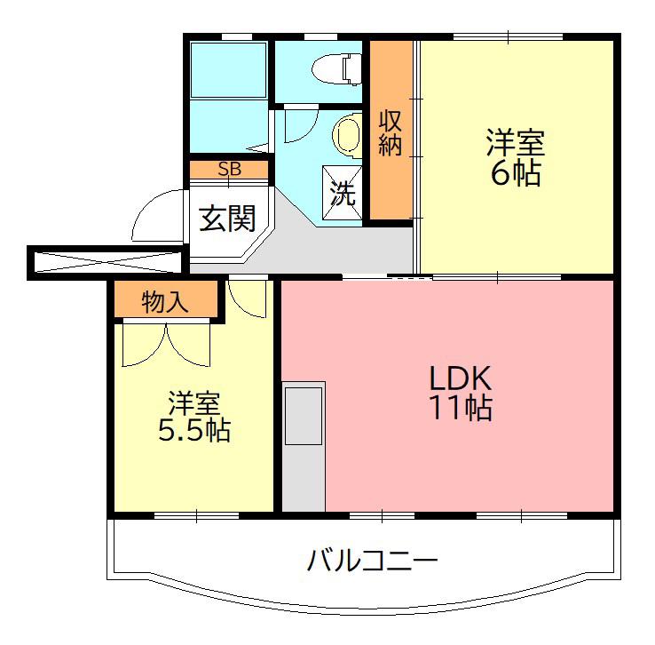 サニーコートマンション(2LDK/4階)の間取り写真