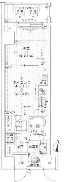 アルシオン生田サンクロールヒルズ(1DK/1階)の間取り写真