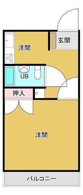 コーポ梅白(1K/2階)の間取り写真