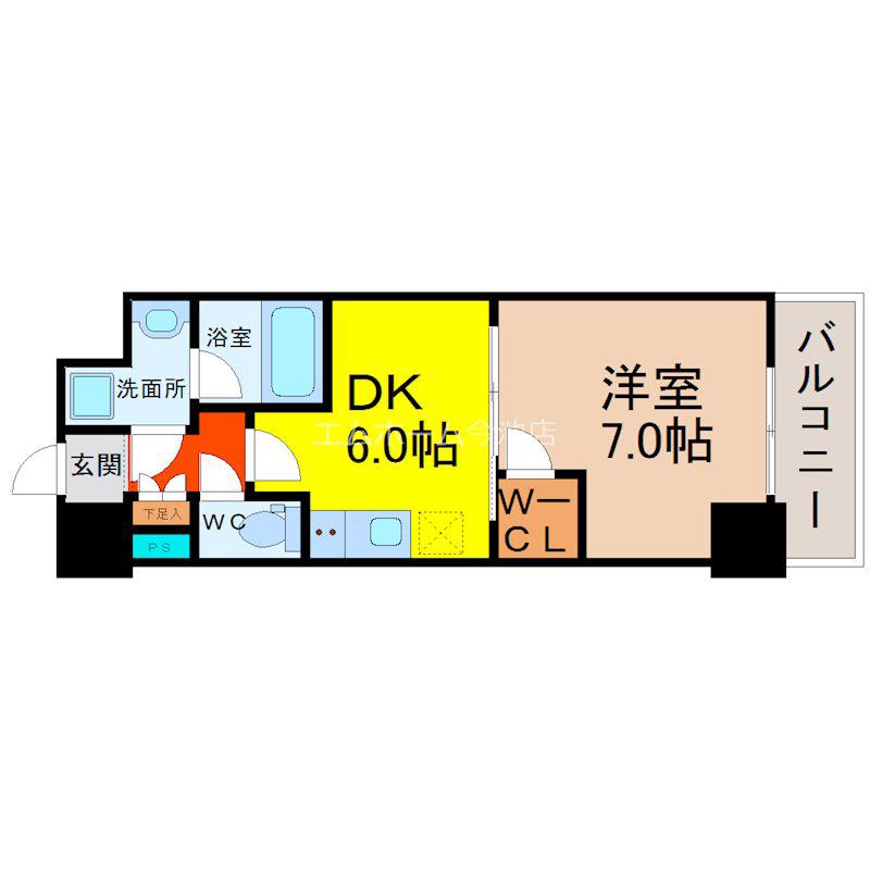 MX-I(1DK/10階)の間取り写真