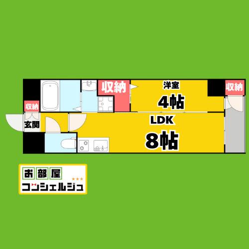 エステムコート名古屋葵(1LDK/3階)の間取り写真