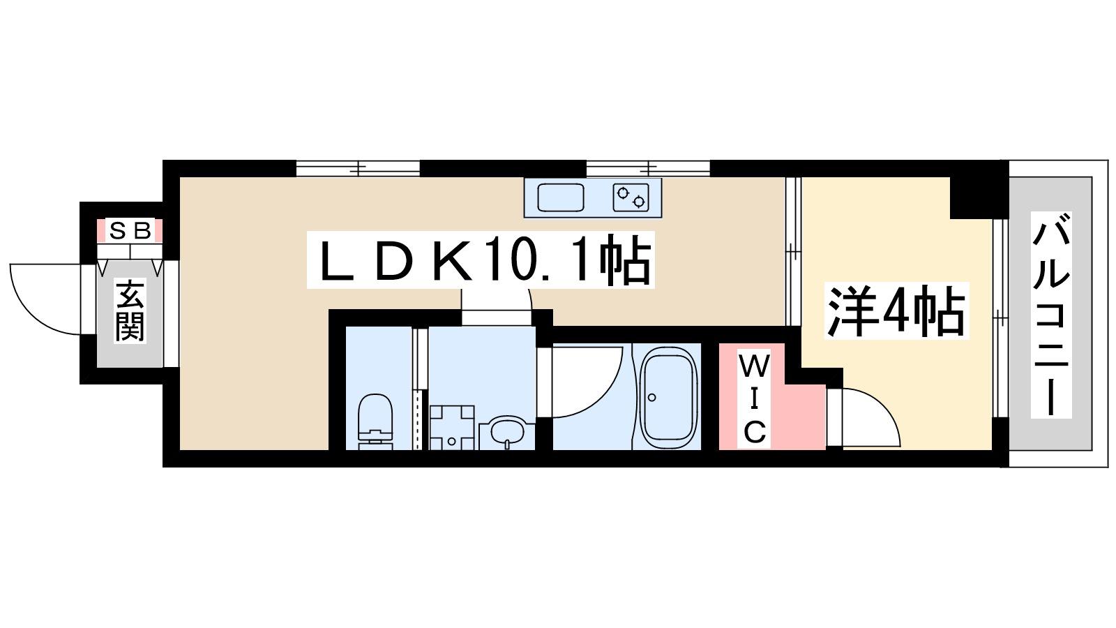 リビー東三国(1LDK/7階)の間取り写真