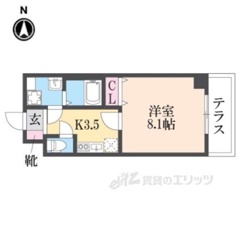 グランデトワール5(1K/3階)の間取り写真