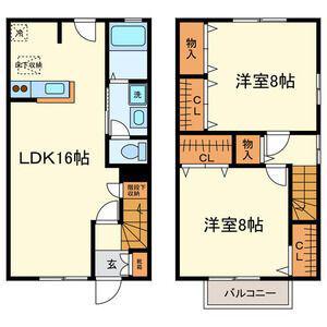 アコルト(2LDK/1階)の間取り写真