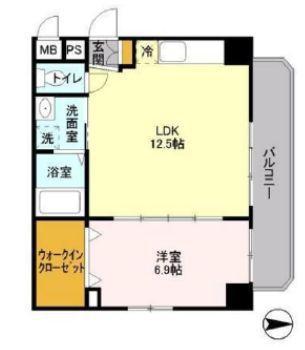 グローセインゼル湯島(1LDK/5階)の間取り写真