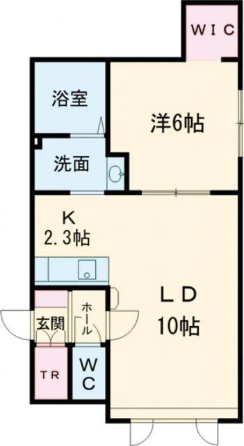 JR石北本線 旭川四条駅 徒歩16分 2階建 築2年(1LDK/1階)の間取り写真