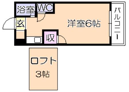 ドルフィンハイム(ワンルーム/1階)の間取り写真