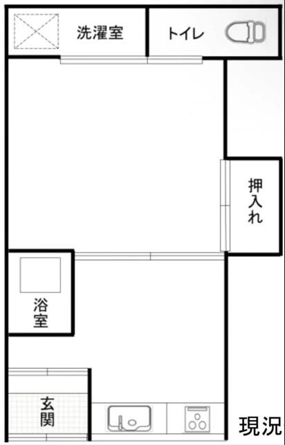 河内天美南アパート(1DK/1階)の間取り写真