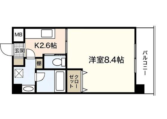 ドミトリー庚午弐番館(1K/3階)の間取り写真