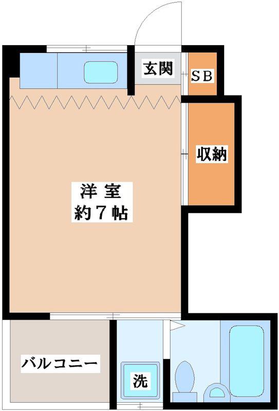 フジモリビル(1K/3階)の間取り写真
