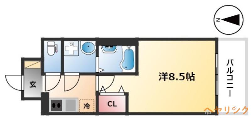 S-RESIDENCE浄心II(1K/1階)の間取り写真