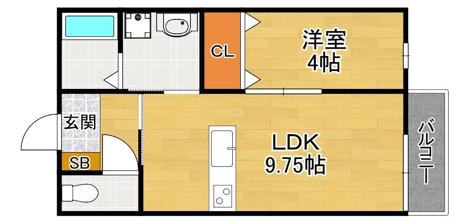 メゾン貞光V(1LDK/1階)の間取り写真
