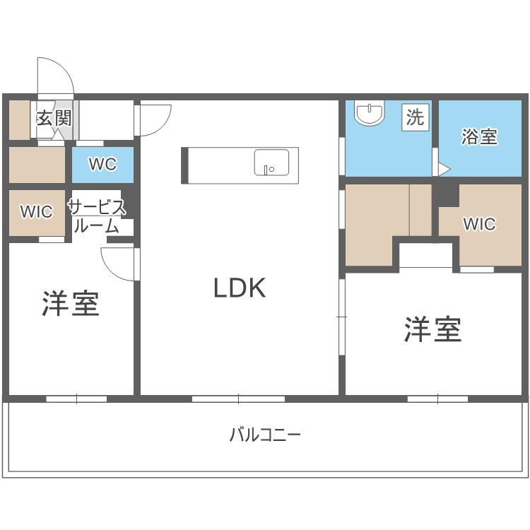 RーFINO札幌桑園(2LDK/3階)の間取り写真