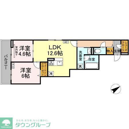 D PAINA 生田(2LDK/3階)の間取り写真