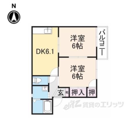 エトワールエイワ(2DK/2階)の間取り写真
