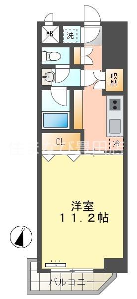 クオリア若宮町(1K/7階)の間取り写真