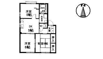 メゾンアルシュB棟(3K/1階)の間取り写真