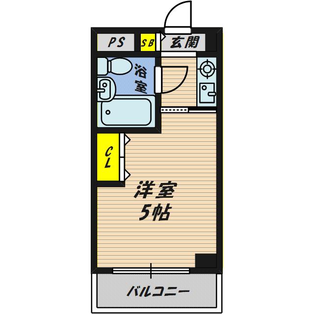 チアモ黒田(1K/4階)の間取り写真