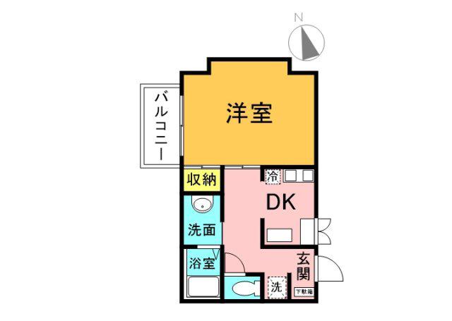 アーバンハート大手町(1K/8階)の間取り写真