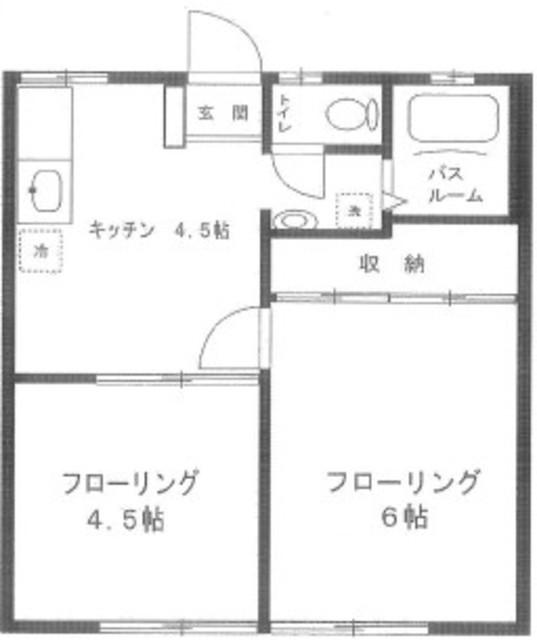 コーポラス幸(2DK/1階)の間取り写真