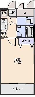 プラチナコート55番館(1K/1階)の間取り写真