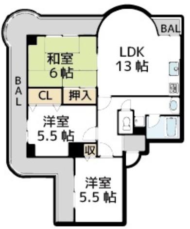 リヴィエール川西(3LDK/7階)の間取り写真